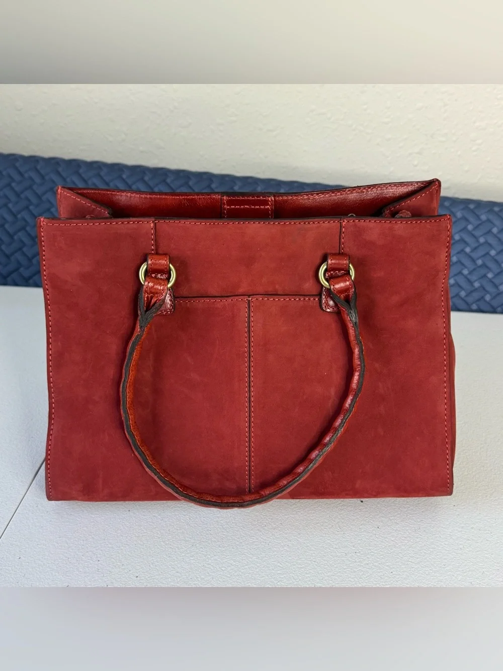 Patricia Nash Leather Primrose Satchel FOX (Reddish) Italian Nubuck Handbag